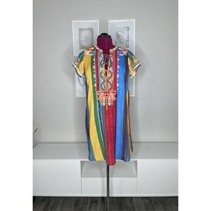 Savanna Jane Dress‎ Women's Small Rainbow Boho Unique Embroidered